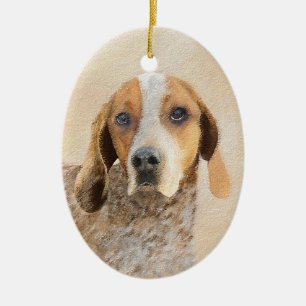 Amerikaanse Engelse coonhoundschildering - Dog Art Keramisch Ornament
