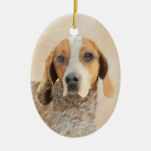 Amerikaanse Engelse coonhoundschildering - Dog Art Keramisch Ornament (Voorkant)