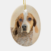 Amerikaanse Engelse coonhoundschildering - Dog Art Keramisch Ornament (Achterkant)