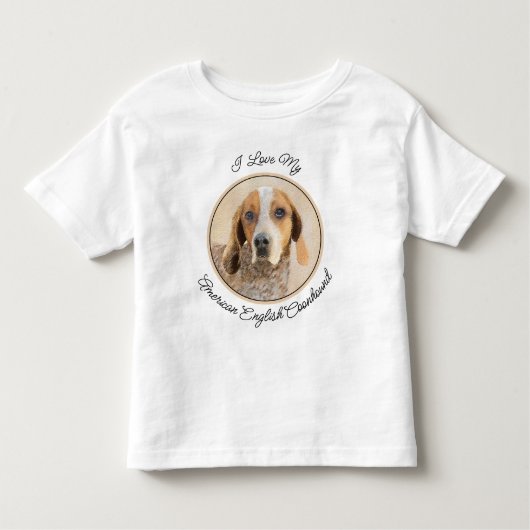 Amerikaanse Engelse coonhoundschildering - Dog Art Kinder Shirts (Voorkant)