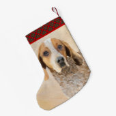 Amerikaanse Engelse coonhoundschildering - Dog Art Kleine Kerstsok (Achterkant (Hangend))