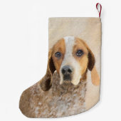 Amerikaanse Engelse coonhoundschildering - Dog Art Kleine Kerstsok (Achterkant)