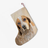 Amerikaanse Engelse coonhoundschildering - Dog Art Kleine Kerstsok (Achterkant (Hangend))