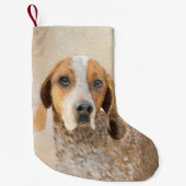 Amerikaanse Engelse coonhoundschildering - Dog Art Kleine Kerstsok (Voorkant)