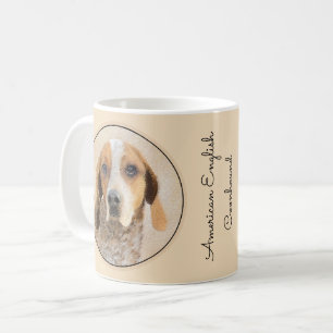 Amerikaanse Engelse coonhoundschildering - Dog Art Koffiemok