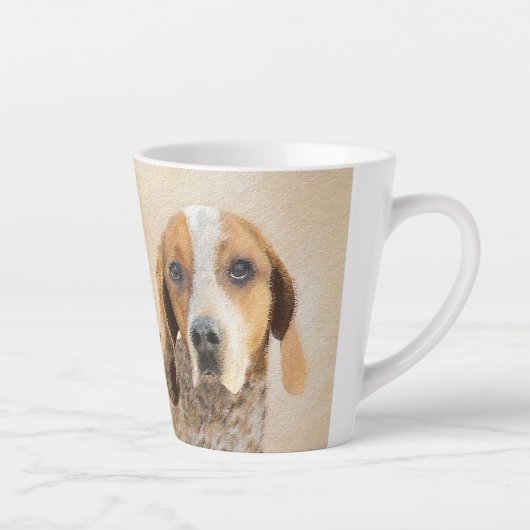 Amerikaanse Engelse coonhoundschildering - Dog Art Latte Mok (Rechts)