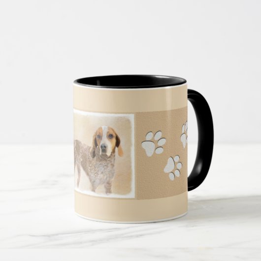 Amerikaanse Engelse coonhoundschildering - Dog Art Mok (Voorkant rechts)