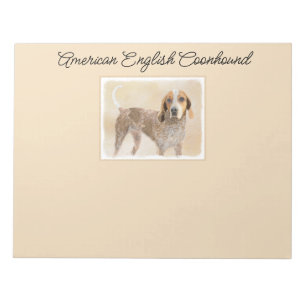 Amerikaanse Engelse coonhoundschildering - Dog Art Notitieblok