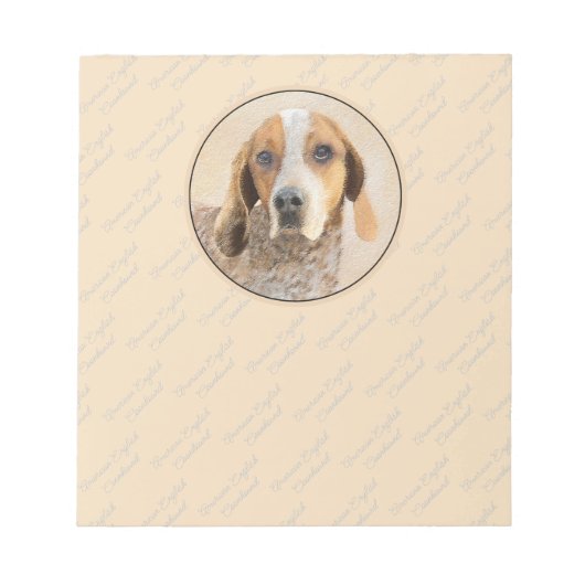 Amerikaanse Engelse coonhoundschildering - Dog Art Notitieblok (Voorkant)