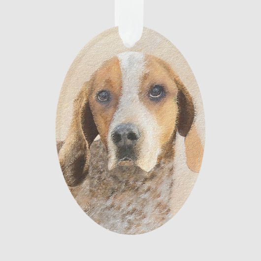 Amerikaanse Engelse coonhoundschildering - Dog Art Ornament (voorkant)