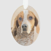 Amerikaanse Engelse coonhoundschildering - Dog Art Ornament (achterkant)