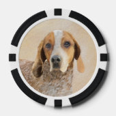 Amerikaanse Engelse coonhoundschildering - Dog Art Poker Chips (Voorkant)