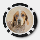 Amerikaanse Engelse coonhoundschildering - Dog Art Poker Chips (Achterkant)