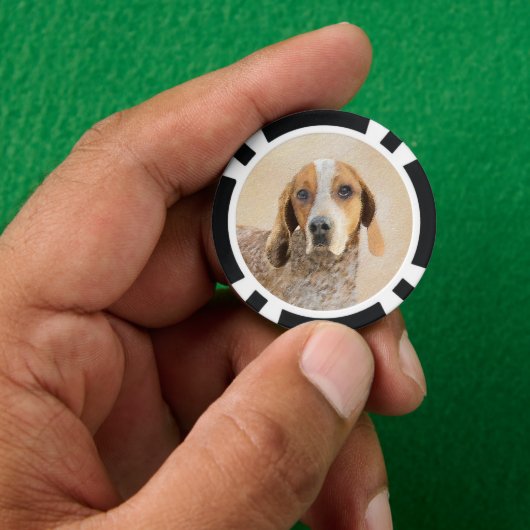 Amerikaanse Engelse coonhoundschildering - Dog Art Poker Chips (Hand)