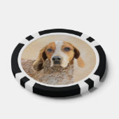 Amerikaanse Engelse coonhoundschildering - Dog Art Poker Chips (Enkel)