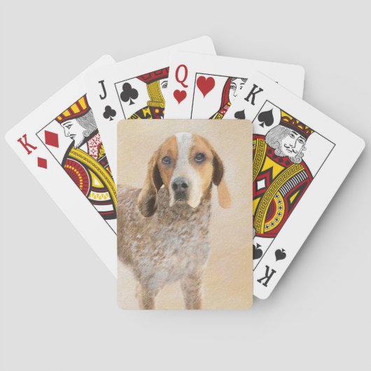 Amerikaanse Engelse coonhoundschildering - Dog Art Pokerkaarten (Achterkant)