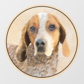 Amerikaanse Engelse coonhoundschildering - Dog Art Raamsticker (Vel)