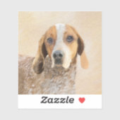 Amerikaanse Engelse coonhoundschildering - Dog Art Sticker (Vel)
