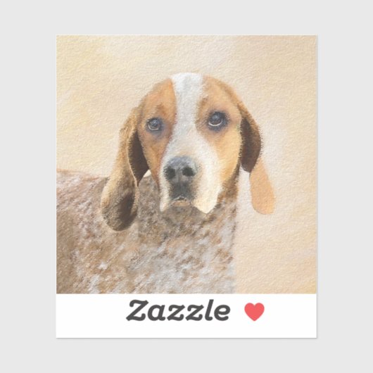 Amerikaanse Engelse coonhoundschildering - Dog Art Sticker (Vel)