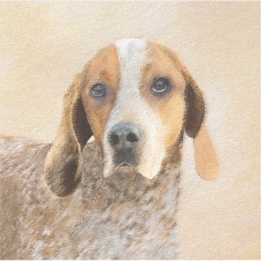 Amerikaanse Engelse coonhoundschildering - Dog Art Sticker (Voorkant)