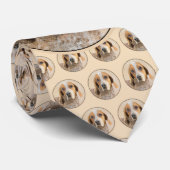 Amerikaanse Engelse coonhoundschildering - Dog Art Stropdas (Opgerold)