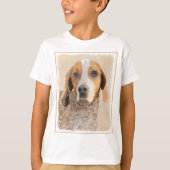 Amerikaanse Engelse coonhoundschildering - Dog Art T-shirt (Voorkant)