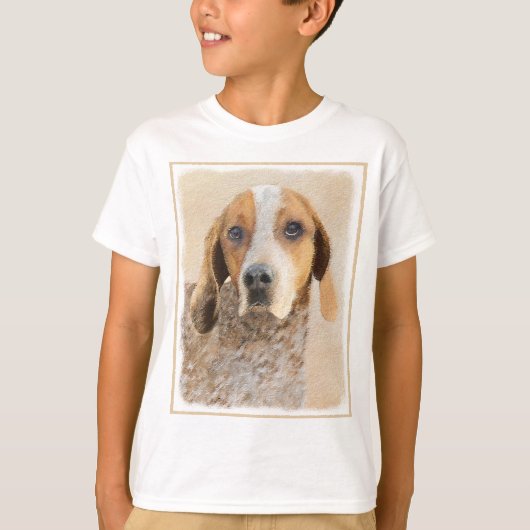 Amerikaanse Engelse coonhoundschildering - Dog Art T-shirt (Voorkant)