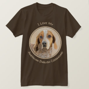 Amerikaanse Engelse coonhoundschildering - Dog Art T-shirt