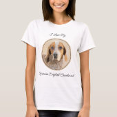 Amerikaanse Engelse coonhoundschildering - Dog Art T-shirt (Voorkant)