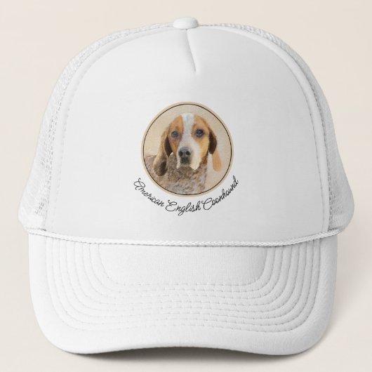 Amerikaanse Engelse coonhoundschildering - Dog Art Trucker Pet (Voorkant)