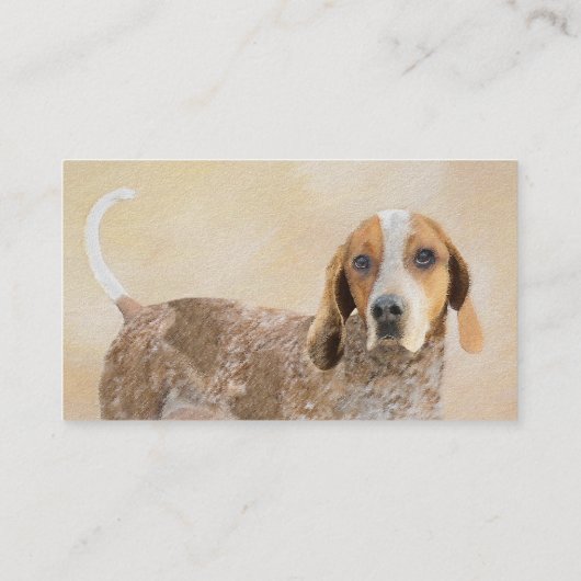 Amerikaanse Engelse coonhoundschildering - Dog Art Visitekaartje (Achterkant)