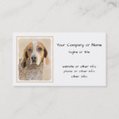 Amerikaanse Engelse coonhoundschildering - Dog Art Visitekaartje (Voorkant)
