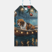 Amerikaanse Engelse Foxhound Christmas Feestelijke Cadeaulabel (Achterkant)