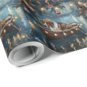 Amerikaanse Engelse Foxhound Christmas Feestelijke Cadeaupapier (Rol Hoek)