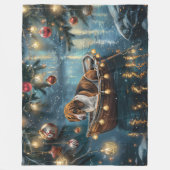 Amerikaanse Engelse Foxhound Christmas Feestelijke Fleece Deken (Voorkant)