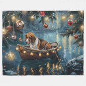 Amerikaanse Engelse Foxhound Christmas Feestelijke Fleece Deken (Voorkant (Horizontaal))