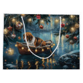 Amerikaanse Engelse Foxhound Christmas Feestelijke Groot Cadeauzakje (Achterkant)