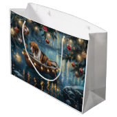 Amerikaanse Engelse Foxhound Christmas Feestelijke Groot Cadeauzakje (Achterkant Gekanteld)