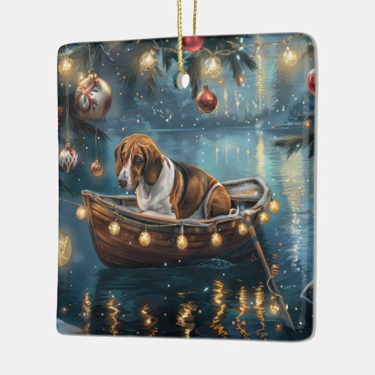 Amerikaanse Engelse Foxhound Christmas Feestelijke Keramisch Ornament (Links)