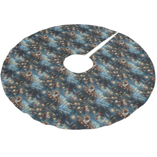 Amerikaanse Engelse Foxhound Christmas Feestelijke Kerstboom Rok (Gekanteld)