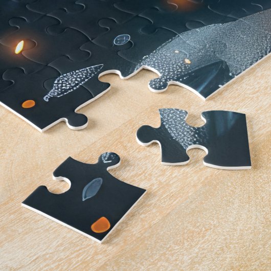 Amerikaanse Engelse Foxhound Christmas Feestelijke Legpuzzel (Zijkant)