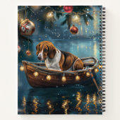 Amerikaanse Engelse Foxhound Christmas Feestelijke Notitieboek (Achterkant)