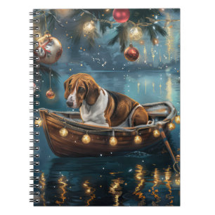 Amerikaanse Engelse Foxhound Christmas Feestelijke Notitieboek