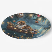 Amerikaanse Engelse Foxhound Christmas Feestelijke Papieren Bordje (Gekanteld)