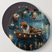 Amerikaanse Engelse Foxhound Christmas Feestelijke Ronde Button 6,0 Cm (Voorkant /achterkant)