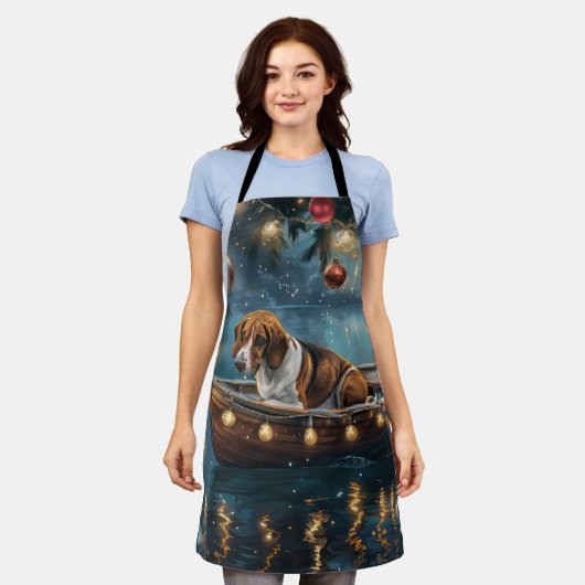 Amerikaanse Engelse Foxhound Christmas Feestelijke Schort (Gedragen)