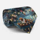 Amerikaanse Engelse Foxhound Christmas Feestelijke Stropdas (Opgerold)