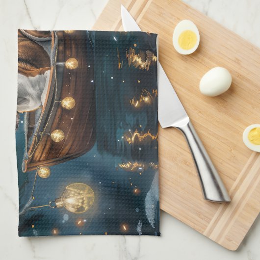 Amerikaanse Engelse Foxhound Christmas Feestelijke Theedoek (Quarter Fold)