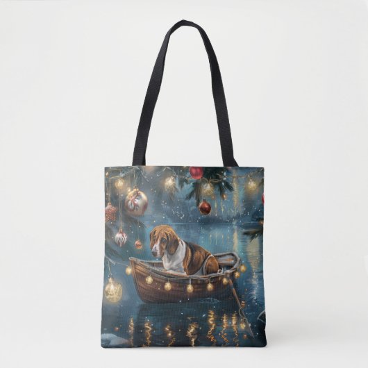 Amerikaanse Engelse Foxhound Christmas Feestelijke Tote Bag (Voorkant)