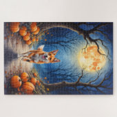 Amerikaanse Engelse Foxhound Geheime Bos Halloween Legpuzzel (Horizontaal)